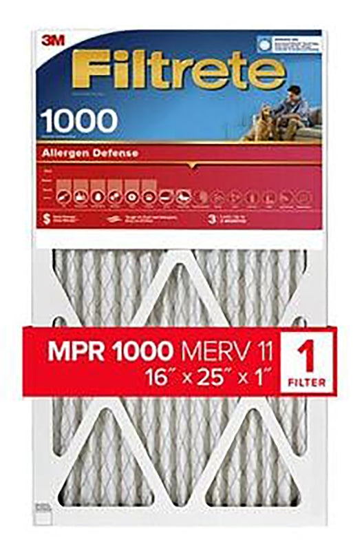 Filtrete 9801-4 Air Filter, 16 in L, 25 in W, 11 MERV, 1000 MPR, Pack of 4