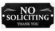 Hy-Ko PLQ-001 Plaque, NO SOLICITING, Black/White Legend, Polystyrene, 8.25 H x 3.875 in W x 0.07 in D Dimensions, Pack of 3