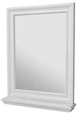 Craft + Main Cherie Series CHWM2430 Framed Mirror, Rectangular, 24 in W, 30 in H, Wood Frame, White Frame, Wall