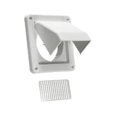 Lambro 604W Air Intake Louver Vent, 4 in L, 6 in W, Plastic, White