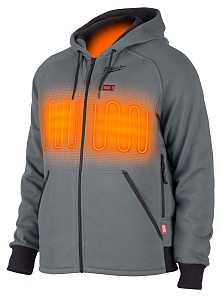 Milwaukee 306G-21-L Heated Hoodie, L, Men's, Gray, Regular Fit