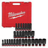 Milwaukee SHOCKWAVE Impact Duty Series 49-66-7016 Socket Set, Chrome Molybdenum Steel, 1/SET