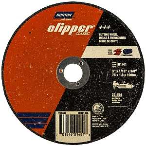 Norton Clipper Classic A AO Series 70184601481 Cut-Off Wheel, 3 in Dia, 1/16 in Thick, 3/8 in Arbor