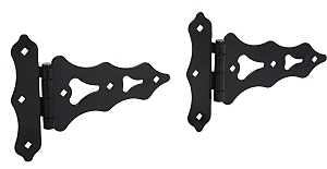 National Hardware Ornamental N109-032 Series T-Hinge, 7-1/2 in Frame Height, 8 in Frame Width, Steel, Black