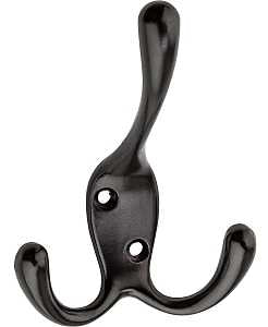 National Hardware V1442 Series N337-206 Robe Hook, 3-Hook, Zinc, Oil-Rubbed Bronze, Screw Mounting