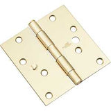 National Hardware N830-403 Door Hinge, Steel, Satin Brass, Flush, Removable Pin, Full-Mortise Mounting, 55 lb