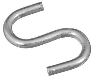 National Hardware N121-566 Open S-Hook, 20 lb Working Load, Steel, Zinc, Pack of 100