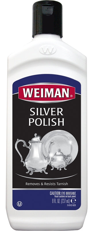 Weiman 24 Silver Polish, 8 oz, Cream, Floral, Blue