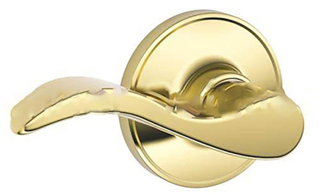 Schlage J Series J10 V SEV 605 Passage Lever, Mechanical Lock, Bright Brass, Metal, Residential, 3 Grade, 1/CD