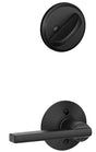 Schlage F Series F59 LAT 622 Lever Trim Set, 1 Grade, Mechanical Lock, Different Key, Metal, Matte Black, Lever Handle