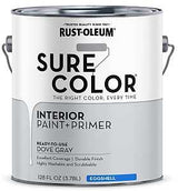 Rust-Oleum Sure Color 380223 Interior Wall Paint, Eggshell, Dove Gray, 1 gal, Can, 400 sq-ft Coverage Area, Pack of 2