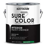 Rust-Oleum Sure Color 380228 Interior Wall Paint, Semi-Gloss, Black, 1 gal, Can, 400 sq-ft Coverage Area, Pack of 2