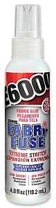 E6000 FABRI-FUSE 565004 Glue, Clear/Cloudy White, 4 fl-oz Bottle, Pack of 6