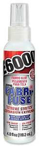 E6000 FABRI-FUSE 565004 Glue, Clear/Cloudy White, 4 fl-oz Bottle, Pack of 6