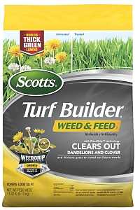 Scotts Turf Builder 25021A Weed and Feed Fertilizer, Granular, 26-0-2 N-P-K Ratio