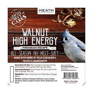 Heath DDC6-12 Wild Bird Seed, Crafted Suet, Cake, 11.75 oz, Pack, 12/PK