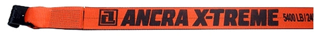 Ancra 43795-90-30 Winch Strap with Flat Hook, 4 in W, 30 ft L, 5400 lb Working Load, Polyester, Orange