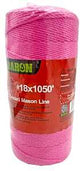 Baron 10819 Mason Line, #18 Dia, 1050 ft L, 13 lb Working Load, Polypropylene, Pink