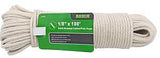 Baron 14200 Rope, 1/8 in Dia, 100 ft L, 1/8 in, 18 lb Working Load, Cotton, White