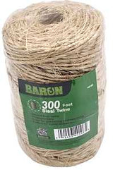 Baron 40106 Twine, 1/8 in Dia, 300 ft L, 7 lb Working Load, Natural Fiber, Brown