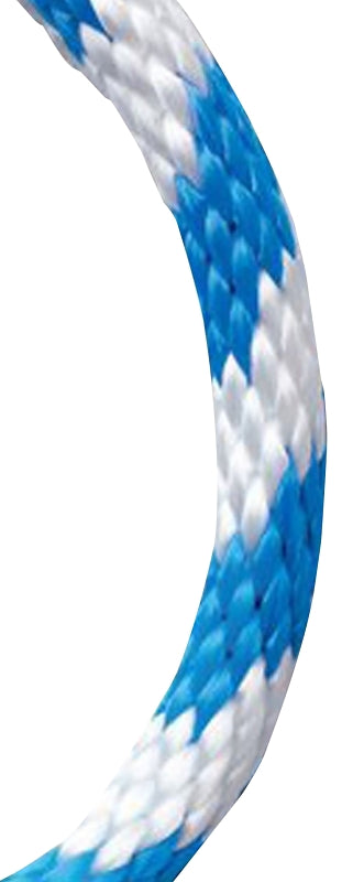 Baron 51213 Derby Rope, 3/8 in Dia, 50 ft L, 3/8 in, 180 lb Working Load, Polypropylene, Blue/White