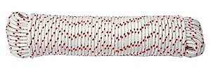 Baron 52012 Rope, 5/16 in Dia, 50 ft L, 180 lb Working Load, Polyester, Red/White