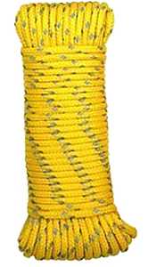 Baron 63515 Rope, 5/32 in Dia, 50 ft L, 35 lb Working Load, Polypropylene, Yellow