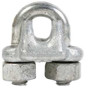 Baron 260-1/8 Wire Rope Clip, 1/8 in Dia Wire Rope, Iron, Galvanized