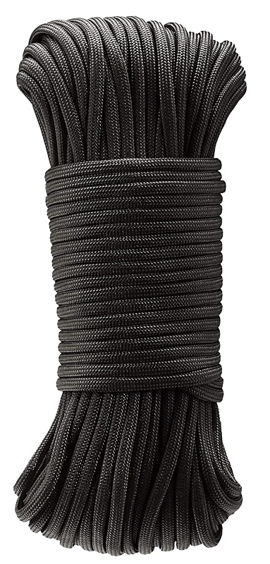 Baron 70988 Cord, 5/32 in Dia, 50 ft L, 110 lb Working Load, Polyester, Black