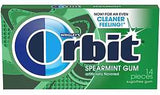 Orbit Gum 21484 Chewing Gum, Spearmint Flavor, Pack of 12