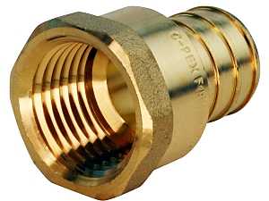 Apollo APXFA3412 Pipe Adapter, 3/4 x 1/2 in, Barb x FPT, Brass, 200 psi Pressure