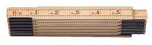 Hultafors 101204U Engineering Folding Ruler, 1/10th, 1/100th, 1/16 in Graduation, Wood, Black/Red