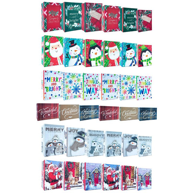 Santas Forest 69907 Set-Up Box, Cardboard, Assorted Print, Pack of 6