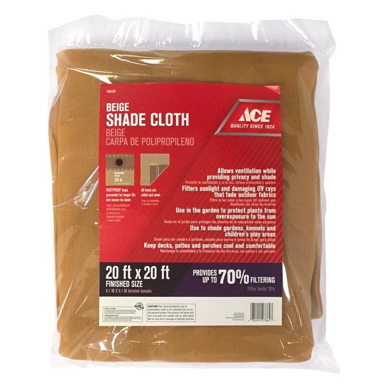Ace 20 ft. W X 20 ft. L Polyethylene Shade Cloth Beige