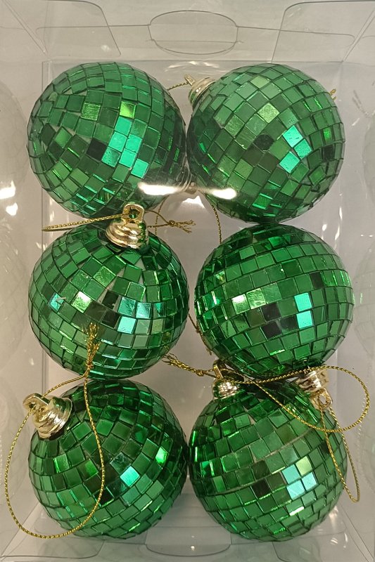 Santas Forest 99952 Ornament, 60 mm, Faceted, Plastic and Foam, Assorted, Pack of 16
