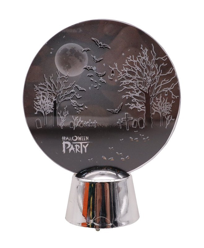 Santas Forest 99933 LED Luminous Acrylic Plate, 5-1/2 in H, Plastic, Black/Orange, Internal Light, Indoor, Outdoor, Pack of 12