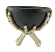 Santas Forest 89929 Skeleton Hands Holding Bowl, 7 in H, Resin, Black/White, Indoor, Pack of 8