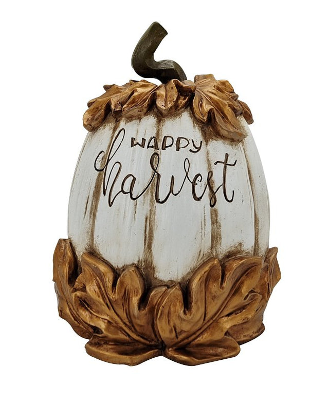 Santas Forest 89930 Happy Harvest Pumpkin, 10-1/2 in H, Resin, Gold, Indoor, Pack of 8