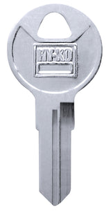 Hy-Ko 11010BAU3 Key Blank, Brass, Nickel-Plated, For: Bauer BAU3 Locks, Pack of 10