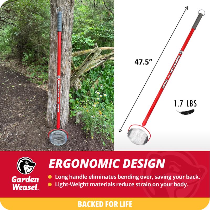 Garden Weasel Small 47.5 in. Steel Nut Gatherer Steel Handle