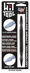 Hit Tool CP0NS2 Center Punch and Nail Set, 3/16, 2/32 in Tip, 7 in L, Steel, Black-Oxide
