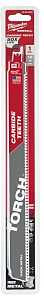 Milwaukee SAWZALL TORCH 48-00-5203 Reciprocating Saw Blade, 1 in W, 12 in L, 7 TPI, Carbide Cutting Edge