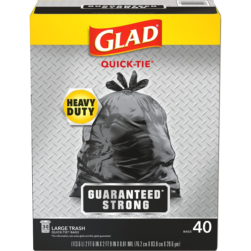 BAG TRASH QUICK-TIE HD BLK 30G