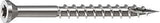 Camo 0350130 Deck Screw, 0.163 in Thread, 2 in L, Trim Head, Star Drive, Sharp, Type-17 Point, 305 Stainless Steel, 100