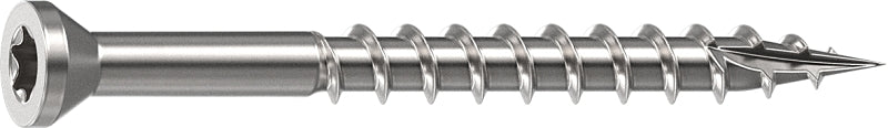 Camo 0350130 Deck Screw, 0.163 in Thread, 2 in L, Trim Head, Star Drive, Sharp, Type-17 Point, 305 Stainless Steel, 100