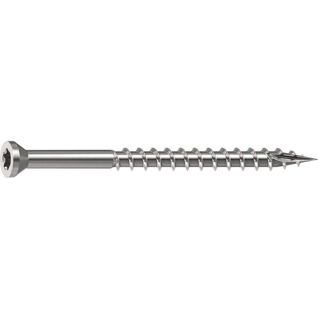 Camo 0350150 Deck Screw, 0.163 in Thread, 2-1/2 in L, Trim Head, Star Drive, Sharp, Type-17 Point, 305 Stainless Steel
