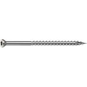 Camo 0350170 Deck Screw, 0.163 in Thread, 3 in L, Trim Head, Star Drive, Sharp, Type-17 Point, 305 Stainless Steel, 100
