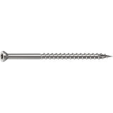 Camo 0350170 Deck Screw, 0.163 in Thread, 3 in L, Trim Head, Star Drive, Sharp, Type-17 Point, 305 Stainless Steel, 100