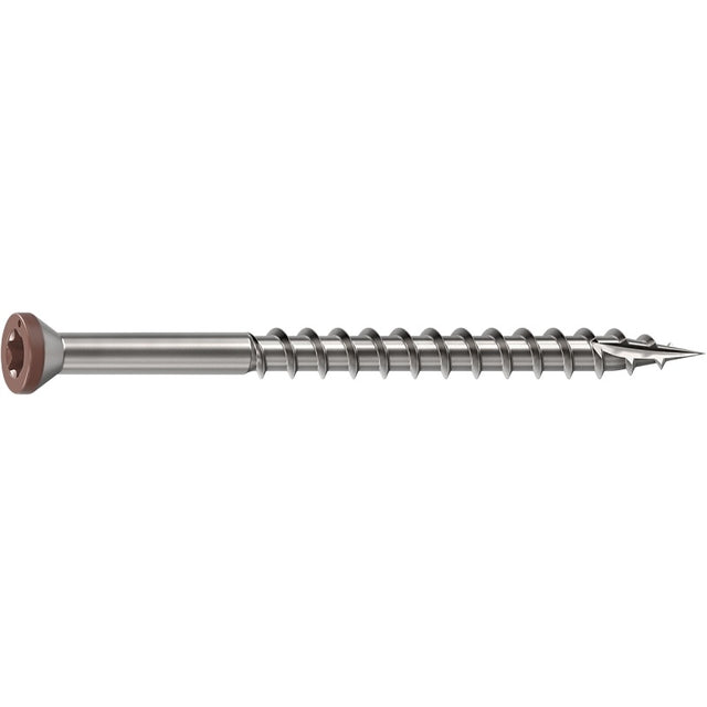 Camo 0353050BS Deck Screw, 0.163 in Thread, 2-1/2 in L, Star Drive, Sharp, Type-17 Point, 316 Stainless Steel, Brown