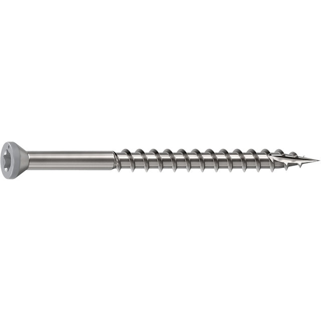 Camo 0353050ES Deck Screw, 0.163 in Thread, 2-1/2 in L, Star Drive, Sharp, Type-17 Point, 316 Stainless Steel, Gray